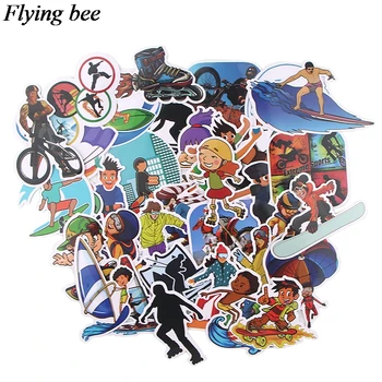

20sets/lot (36pcs/set) Flyingbee Diving Sticker Skiing Stickers for DIY Luggage Laptop Car Stickers Extreme sport stickers X0563