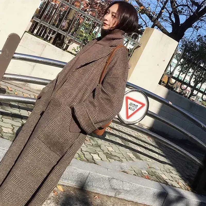 

Woolen Loose Coat Girls Long 2019 Season Loose Overknee Overcoat Woman