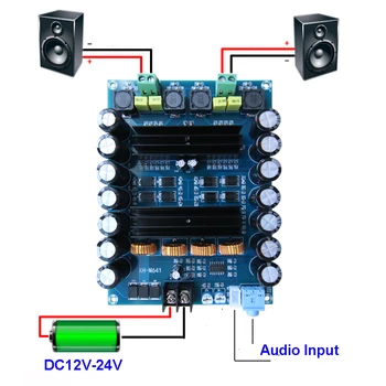 

2*150W Audio High Power 2 channels TPA3116D2 Stereo amplifier TL074 XL6019 TPA3116 DC12V/24V car amplifier With Boost System