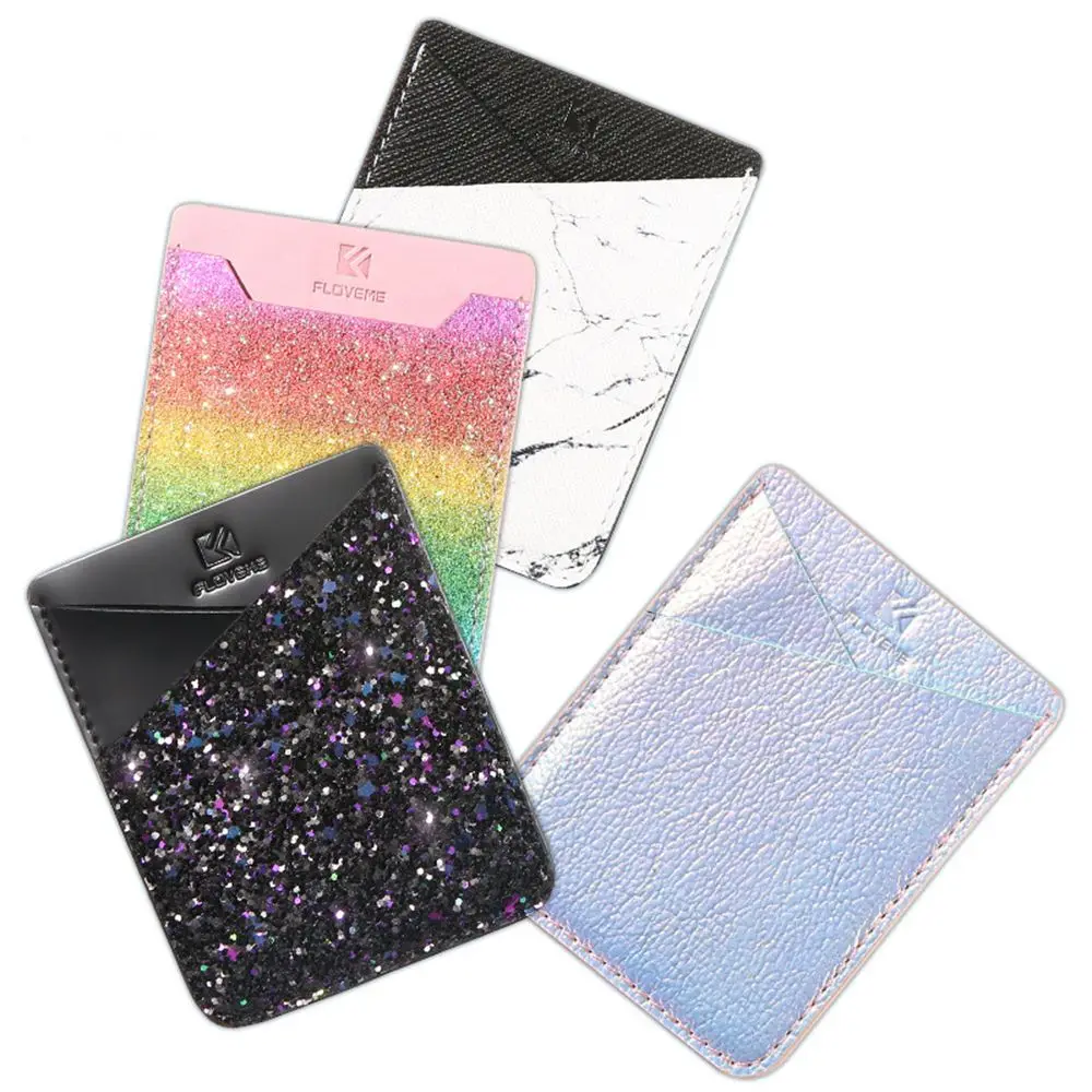 

2019 Hot Sale Fashion Adhesive Sticker Back Cover Card Holder Case Pouch For Cell Phone colorful card holder New Arrival