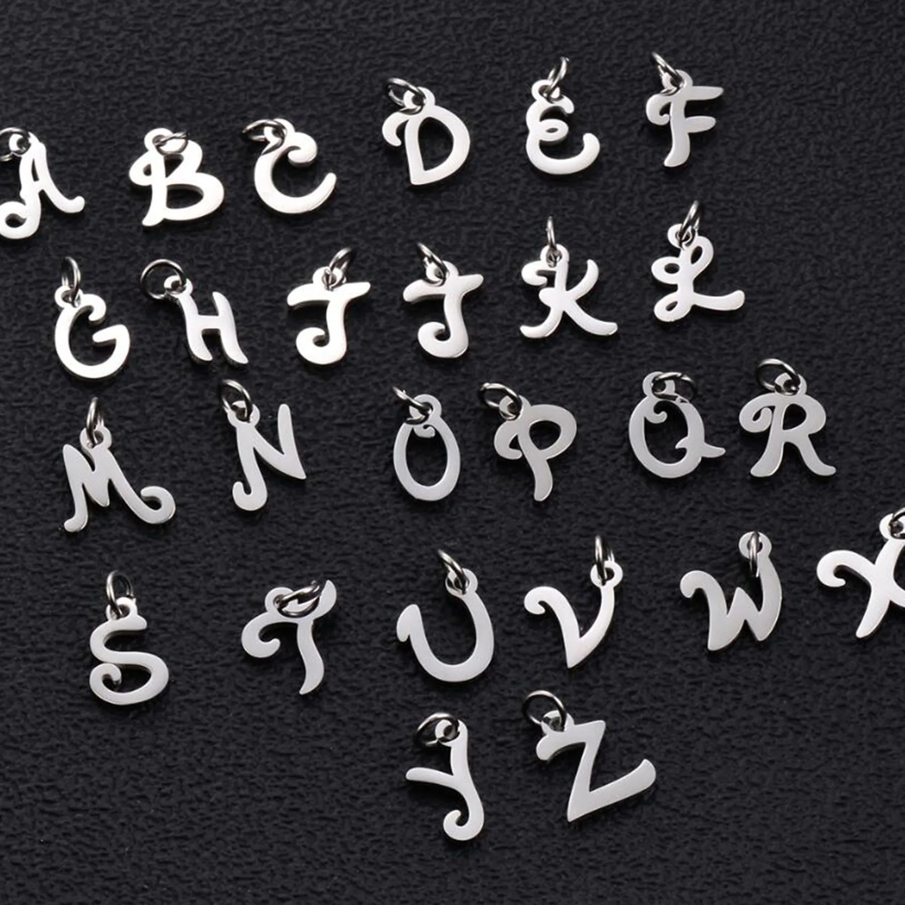Wholesale 5pcs/lot Stainless Steel Alphabet Charms Laser Cutting