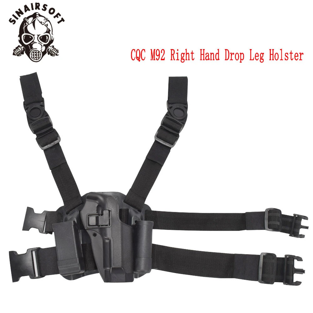 Tactical CQC M92 Right Hand Drop Leg Holster Pouch Fit Glock Pistol 92 96 M9 For Paintball Shooting Hunting Accessories