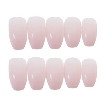 

24pcs Attractive Color Fake Nails False Nails Stickers Artificial Nail Tip Fingernails Body Adornment for Women Girls (Pink)