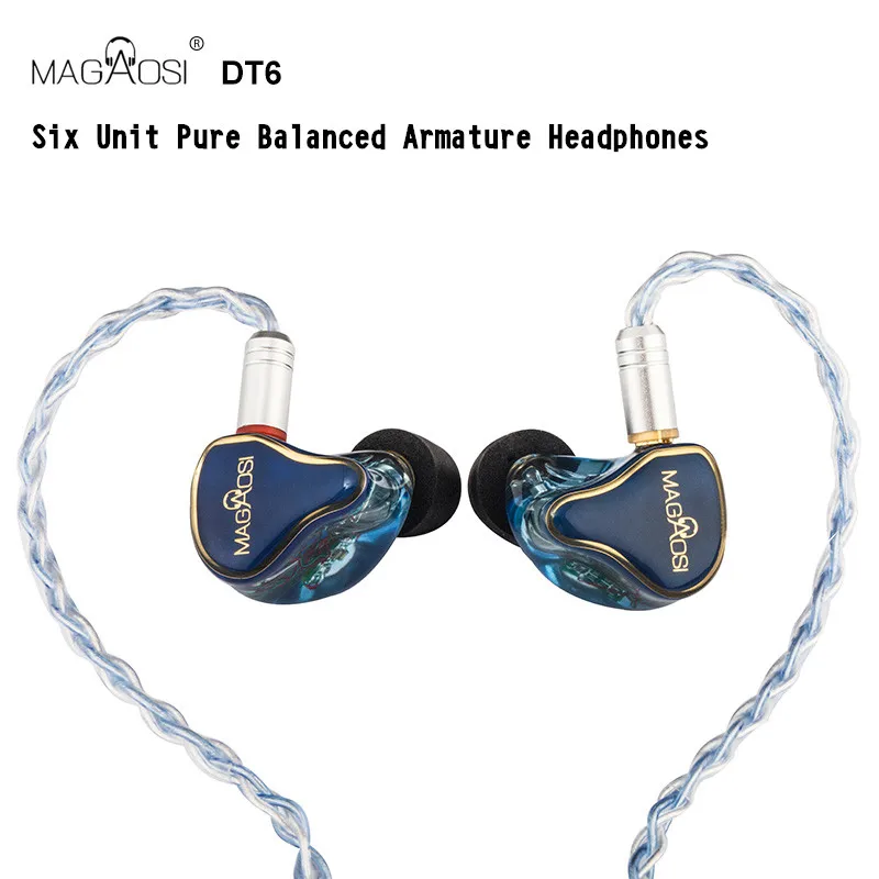 Magaosi DT6 MMCX Earphone Noise Cancelling Audiophile Earbuds Powerful IEM HiFi In ear Earphone