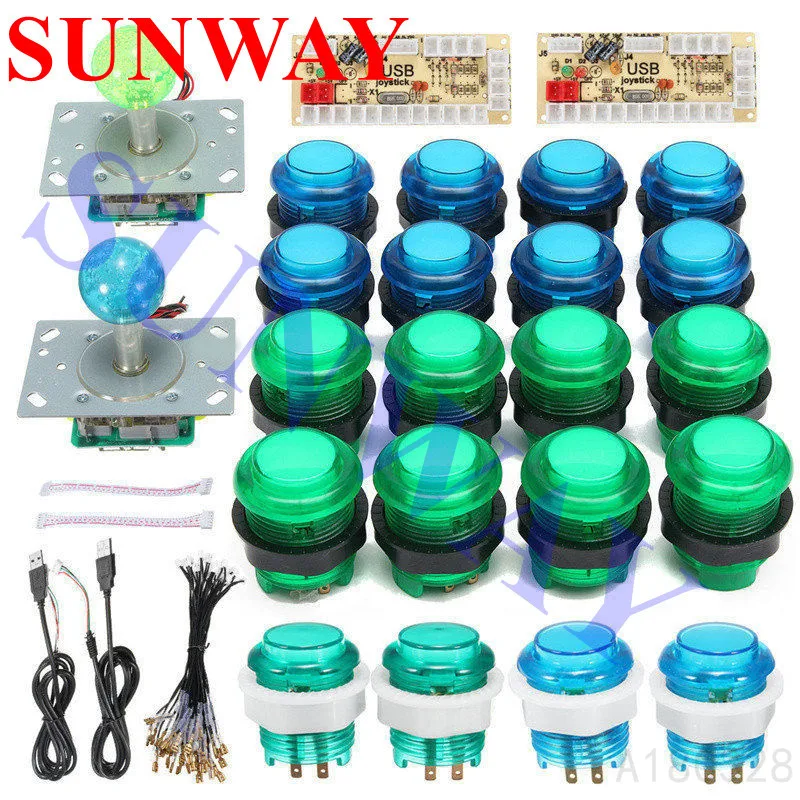 

Arcade Game Joystick DIY Kit With USB Controller+2 Joysticks+20 LED Push Buttons+2 Zero Delay Encoder Board For Joystick Arcade