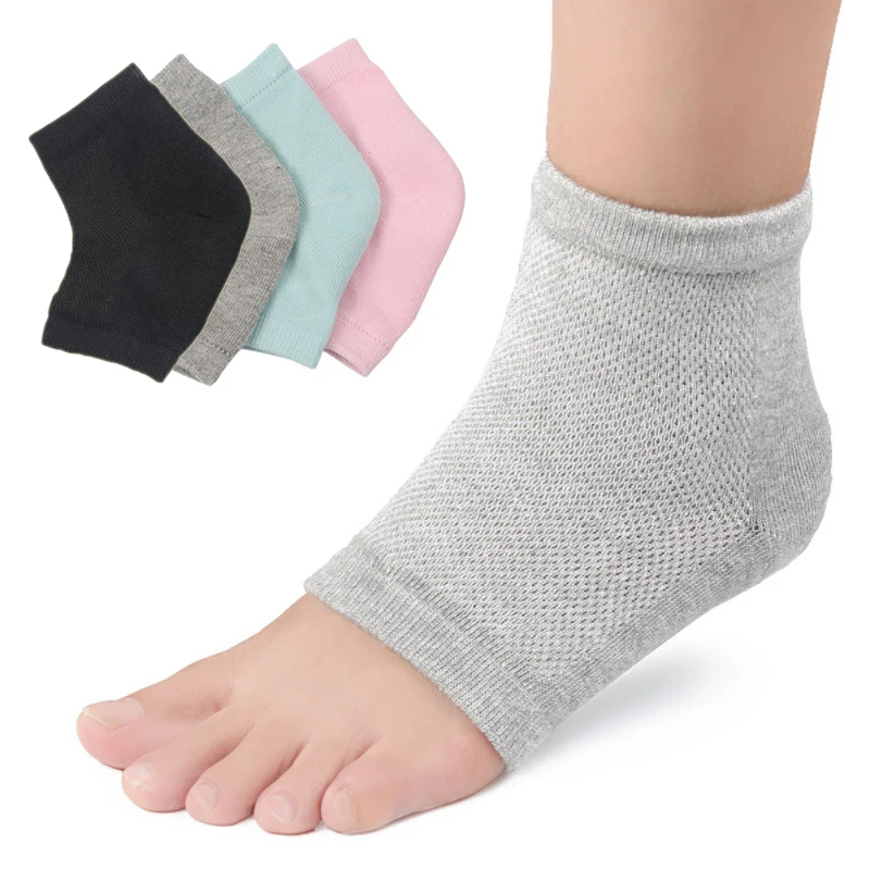 Moisture cracked heel socks silicone gel sock heel Protection Sleeve ...