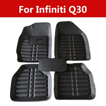 

Car Leather Floor Mats Full Front And Rear Cover Carpet For Infiniti Q30 Carpet Floor Mats Waterproof Stain-Resistant