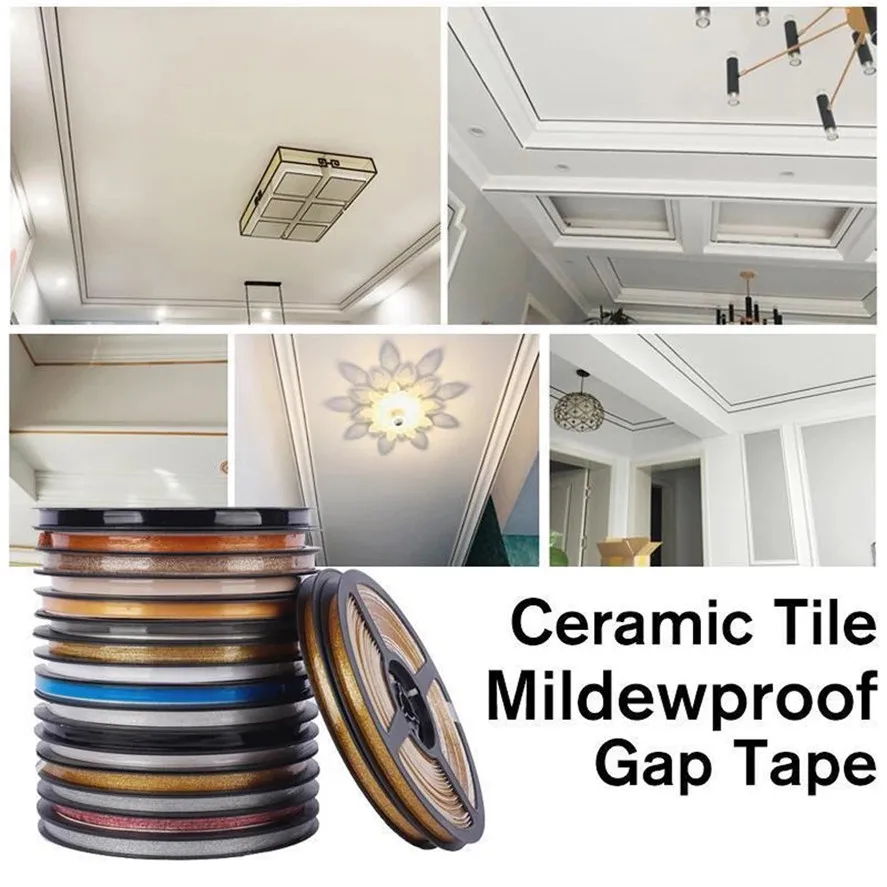 

New 2Rolls Self-adhesive Ceramic Tile Mildewproof Tape-Tile Sealing Self-adhesive Tape (1 roll 5.7M*8mm) 1113#30