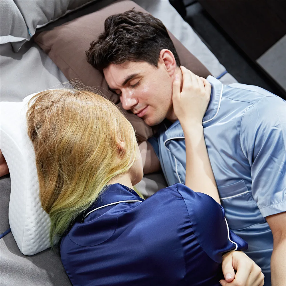 U-образная Изогнутая подушка для шеи с эффектом памяти, Шейная Подушка для сна с полым дизайном, подушка для рук для пар, боковые Шпалы