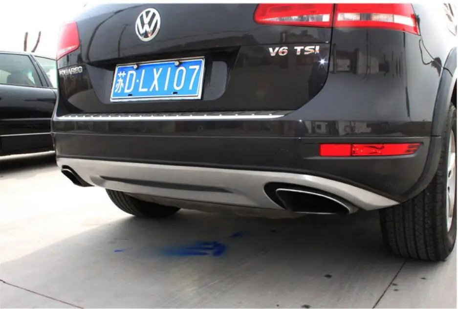 ABS нержавеющая сталь Передний+ Задний бампер протектор защита противоскользящая пластина для VW VOLKSWAGEN Touareg 2011 2012 2013