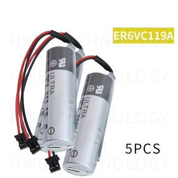

5pcs/lot 100% Original New For TOSHIBA ER6VC119A 3.6V 2000mAh PLC Battery With Black Plug Free Shipping