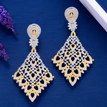 

GODKI Luxury Flower Leaves Dangle Earrings For Women Wedding Cubic Zirconia CZ Gold DUBAI Bridal Earring Jewelry Accessories2020