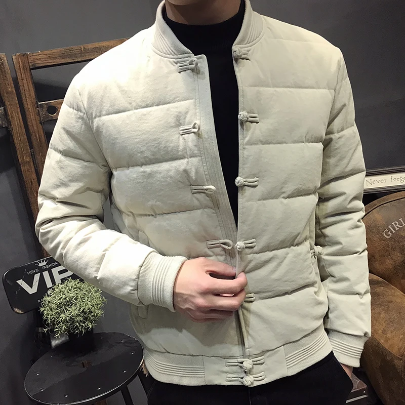 Veste Homme Hiver Chaquetas парка зимняя куртка мужская китайская стильная стойка воротник парка Homme пальто для мужчин мужская одежда
