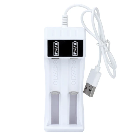 /18650 Battery Charger Universal 2 Slot Li-ion Battery USB Charger Smart led Chargering for Rechargeable Batteries