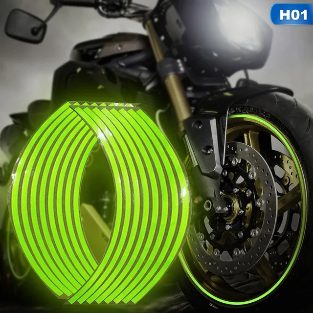 10”/12”/14”18” Motorcycle Reflective Sticker Universal Wheel Rim Strips Decor Stripe Bike Scooter Trim for Universal Motor 1