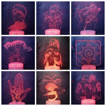 

Luster 7 Color Changing Crack Night Light Anime Uzumaki Naruto Sasuke Comic Fans Apply Decor Home Bedroom Bedside 3D Desk Lamp
