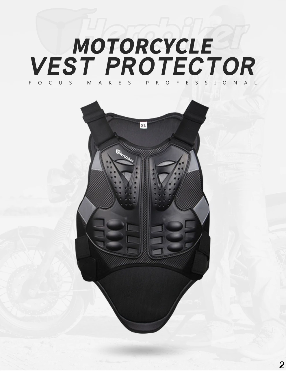 HEROBIKER Motorcycle Armor Vest Chest Back Body Armor Protector