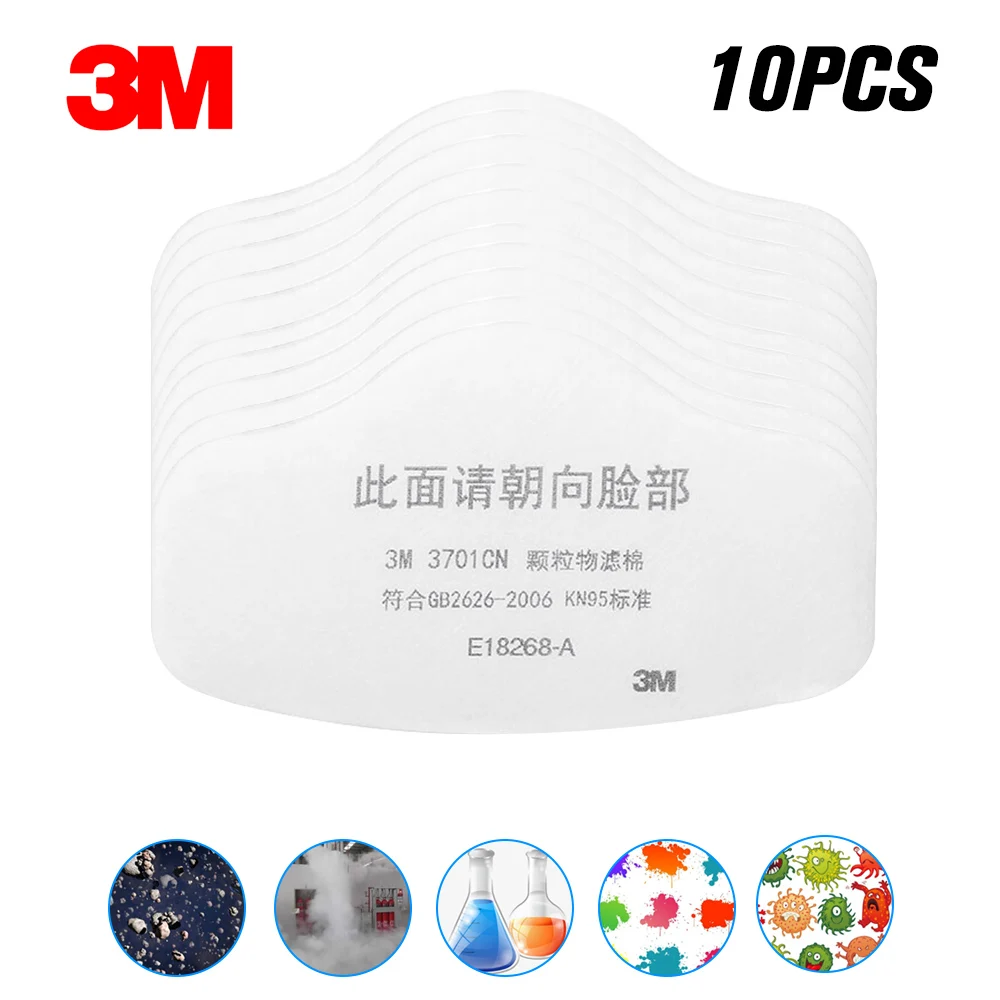 

3M 3701 Anti Dust PM2.5 KN95 Mask Filter Cotton Face Masks Insert Protective Filter Outdoor Activities Respiratory Protection