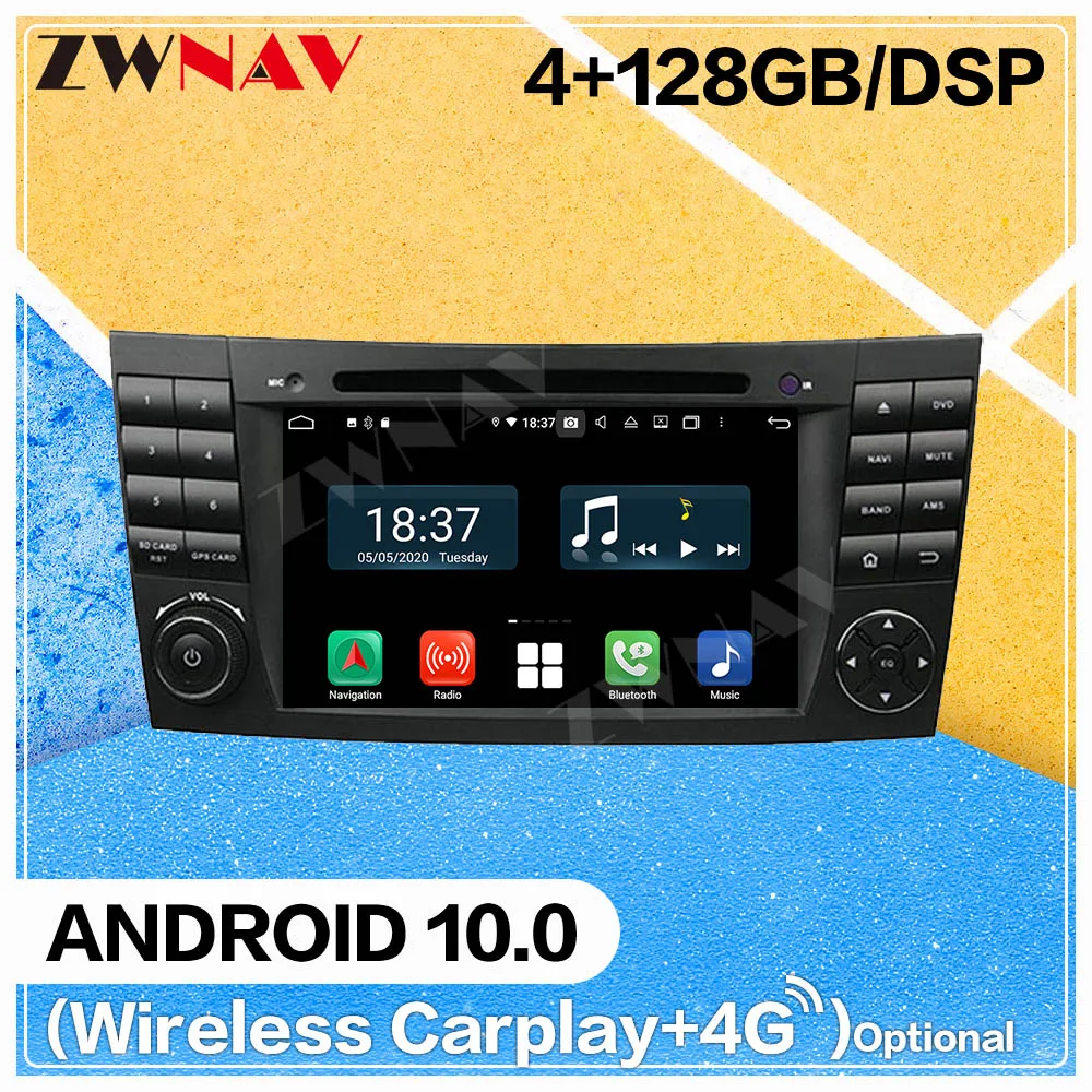 128 ГБ Carplay Android 10 экран Автомобильный мультимедийный DVD плеер для BENZ W211 GPS Navi BT WiFi