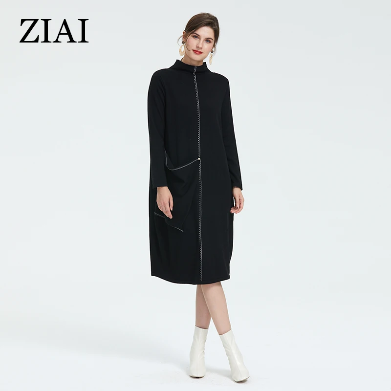 ^*Best Offers Black Skirt Sweaters for Women - this long-sleeve and wool dress is elegant, designed for female and office ladies
