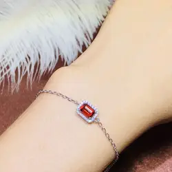 BOEYCJR 925 Серебряный Модный гранат браслет ювелирное изделие энергии элегантный драгоценный камень браслет для женщин подарок