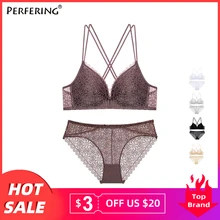 Perfering комплект с бюстгальтером, новинка, пуш-ап, кружевное белье, BH, бюстгальтер без косточек, женский бюстгальтер, женское модное нижнее белье, A, B, C, сексуальное, белое, черное