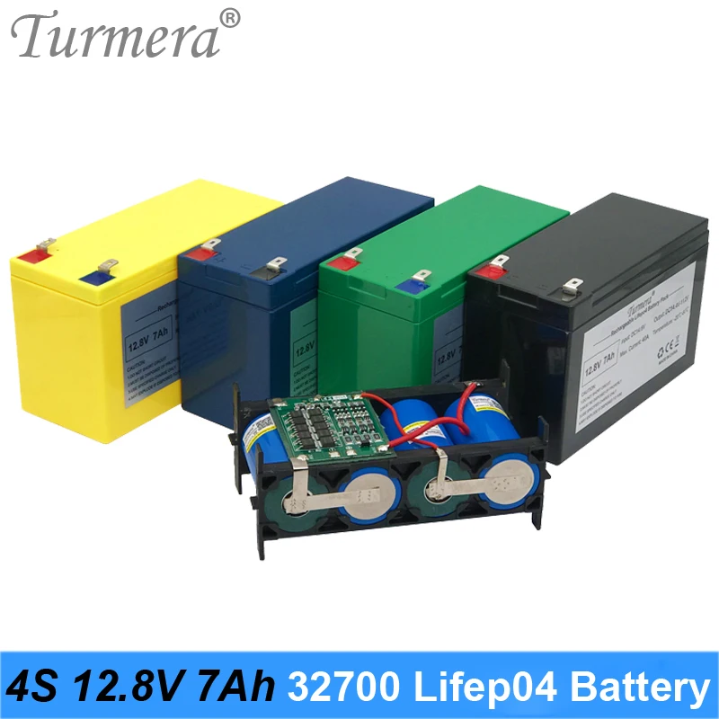 

Аккумулятор Turmera 32700 Lifepo4 4S1P 12,8 В 7 а/ч со сбалансированным BMS для электролодки и бесперебойного питания 12 В
