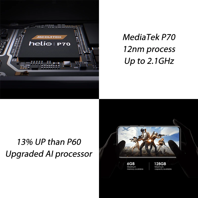 ELEPHONE U2 смартфон Helio P70 Восьмиядерный 4 Гб 64 ГБ 16 Мп всплывающая фронтальная камера 6