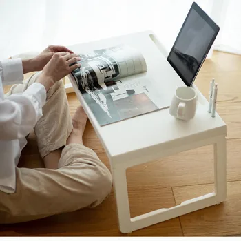

Jiezhi Folding small square table PP material lightweight Foldable With tablet slot Wearable charging hole