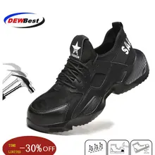 Dewbest/Новинка, размеры 36-46, легкая защитная обувь мужская, женская, со стальным носком, не давит, не прокалывает, дышащая, износостойкая, Рабочая обувь