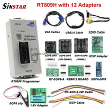 Frete grátis rt809f serial isp programador com 11 adaptadores + 1.8v adaptador clipe de teste sop8 edid cabo melhor qualidade
