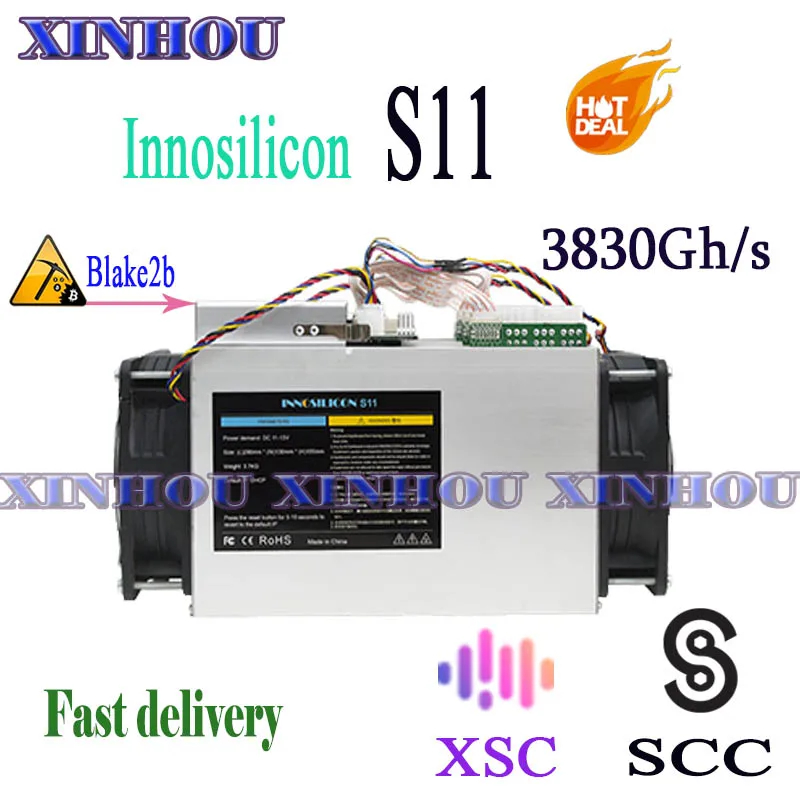 Asic Miner Innosilicon S11 SiaMaster 3830Gh/s Blake2b 1380 Вт SCC XSC mining лучше, чем Antminer A3 FFMiner D18 DS19 BAIKAL G28