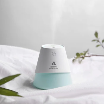 

Hot Iceberg USB Mini Air Humidifier 230Ml Car Air Purification Humidifier 7 Color Atmosphere Night Light