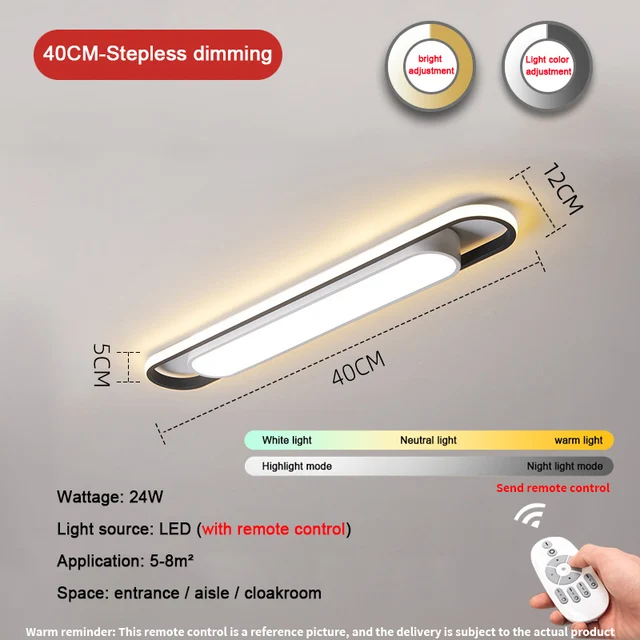 Led Ceil Light Rectangular For Kitchen Home Deco Chandelier Dining Bedrooms Sensor Lamp Modern Ceiling Lights For Living Room Stepless dimming