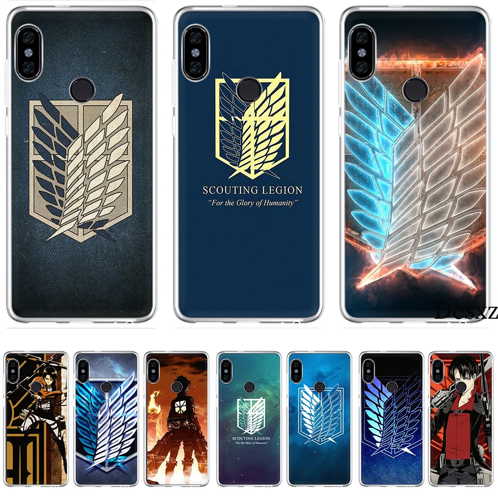 Phone Case Cover Anime Japane Attack On Titan Diy Printing Drawing For Xiaomi Redmi Mi 4 5 6 8 4X 5A Note Pro S2 F1 Lite Se Mix |