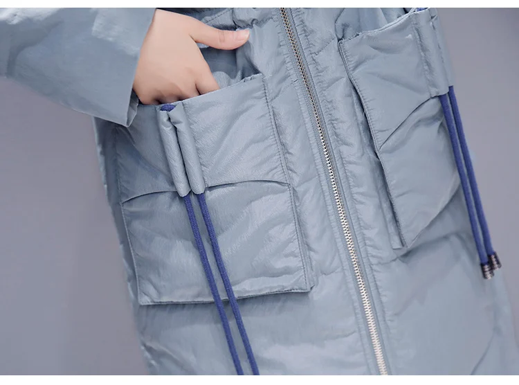 Куртка-пуховик Для женщин средней длины Новинка зимы Стиль корейско-Стиль талии облегающие похудение Plaid Сапоги выше колена зимняя куртка пуховик Толстая C