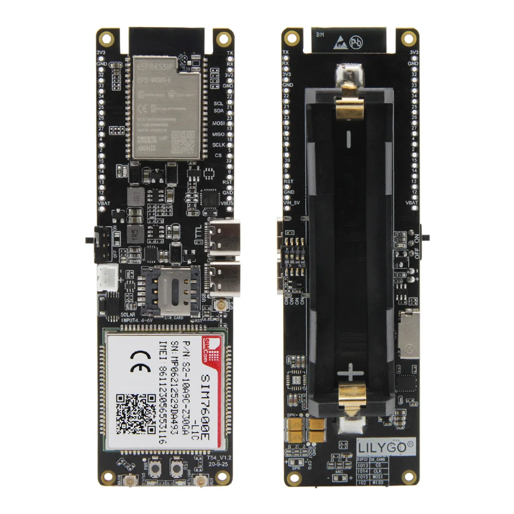 LILYGO® TTGO T-SIM7600E-L1C 4G LTE CAT4 USB Dongle Module ESP32 Chip WiFi Bluetooth 18650 Battery Holder Solar Charge Board | Электроника