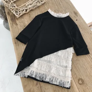 

Kids Girl Long Sleeve Dress Fashion Autumn Lace Stitching Dress Kids Clothing 1 2 3 4 5 6 Years Toddler Princess Dress 2019 New