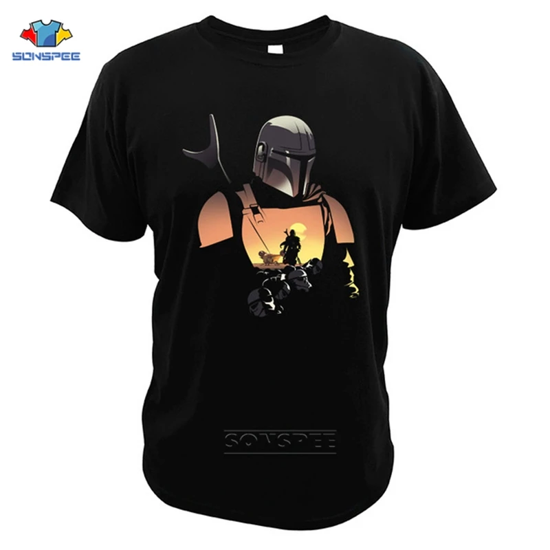 

Mandalorian T Shirt Star Wars Boba Fett Space Opera TV Series T-Shirts Science Fiction Movies Tshirt Plus Size Casual Tees F34