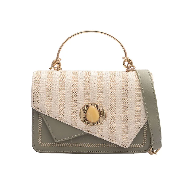 

Small Bag Women 2019 Korean Fashion Woven Chain Color Small Square Bag Joker Lock Portable Messenger Bag Wholesale