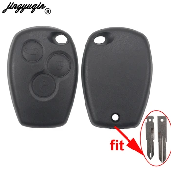 

jingyuqin 30pcs/lot For Renault Laguna Duster Logan Fluence Sandeo Clio Vivaro Master Megane 3 Buttons Remote Key Shell Case
