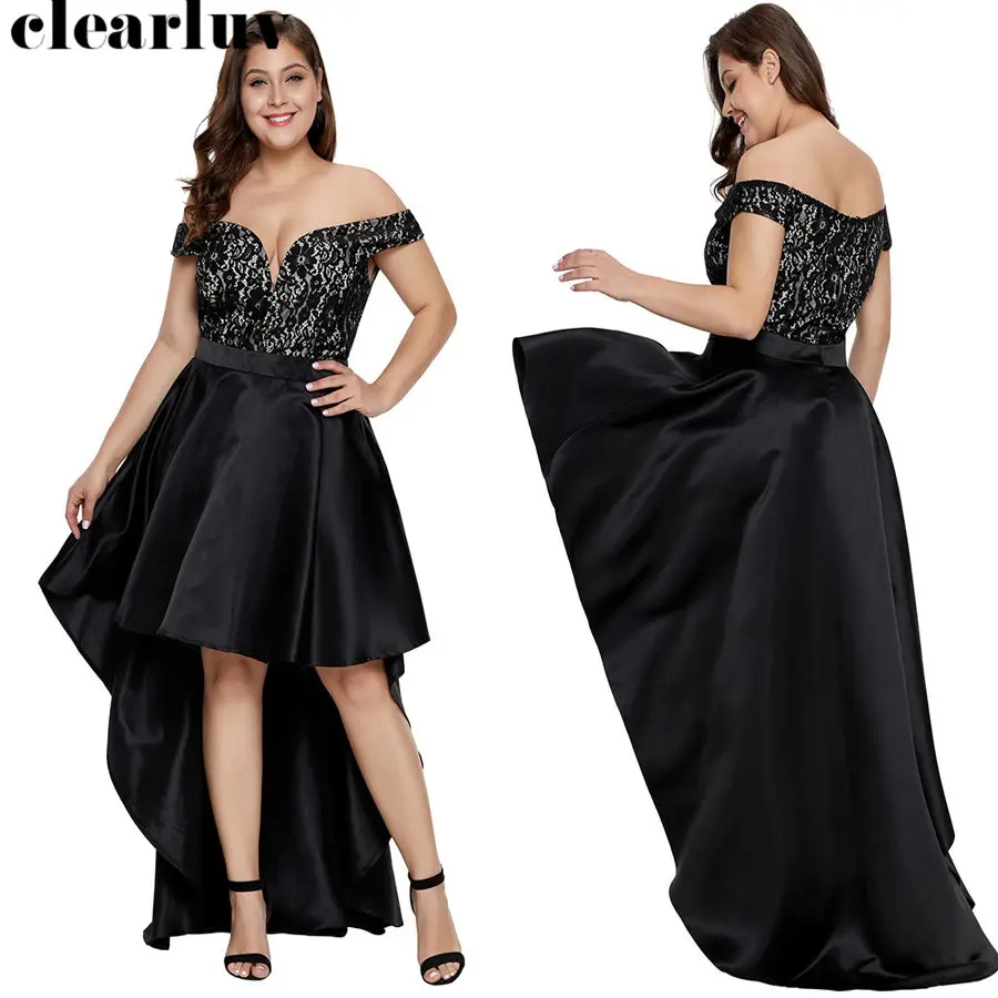 Платье для выпускного вечера с глубоким v-образным вырезом черное элегантное женское вечернее платье размера плюс с коротким рукавом Vestidos De Gala со шлейфом T017