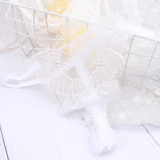 White butterfly A Белье с бабочками женские штаны сексуальные соблазнительные трусики-танга бабочка Эротическое белье стринги трусы с вырезами трусики для секса - Цвет: White butterfly A