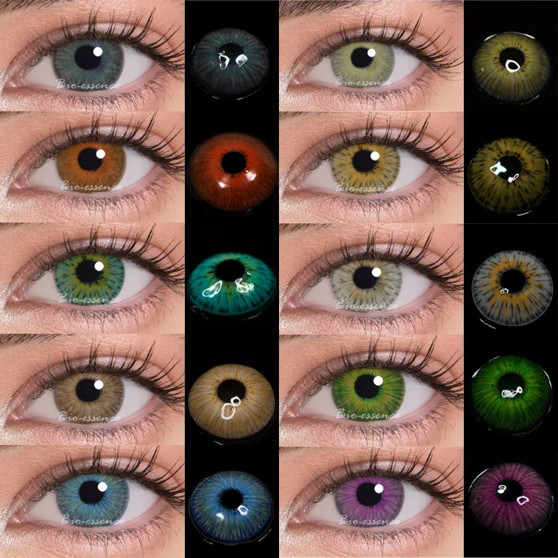 Bio-essence 1Pair Color Contact Lenses for Eyes Yearly New York Series Beauty Makeup Accessories Brown Lens Blue Contacts | Красота и