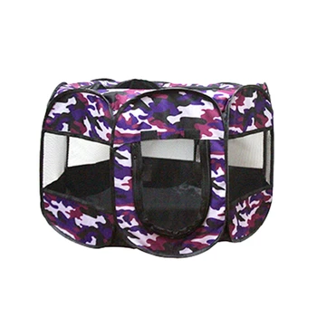 

Practical 1Pcs Portable Folding Pet Tent Dog House Cage Dog Cat Tent Playpen Puppy Kennel Easy Operation Octagonal Fence Outdoor