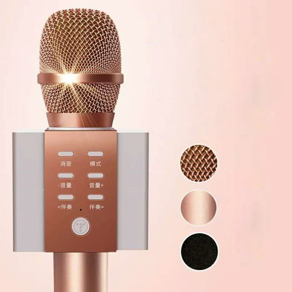 Беспроводной караоке MicrophoneLouder объем больше бас 3-в-1 Портативный ручной двойной Динамик Mic машины