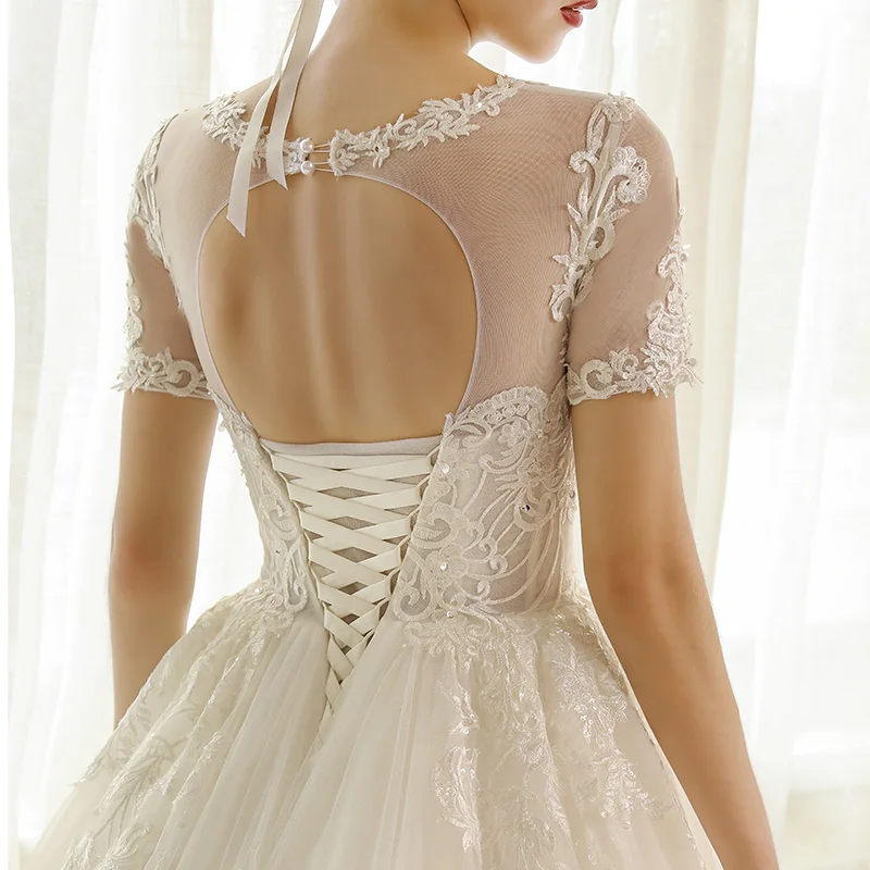SL6816 Customized wedding dress ball gown 2020 bride elegant long dress women appliques for ties lace princess cut 5