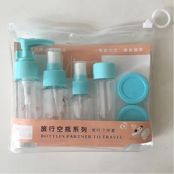 

7pcs/Set Transparent Travel Empty Bottle Portable Cosmetic Water Cream Dispensing Bottle Small Spray