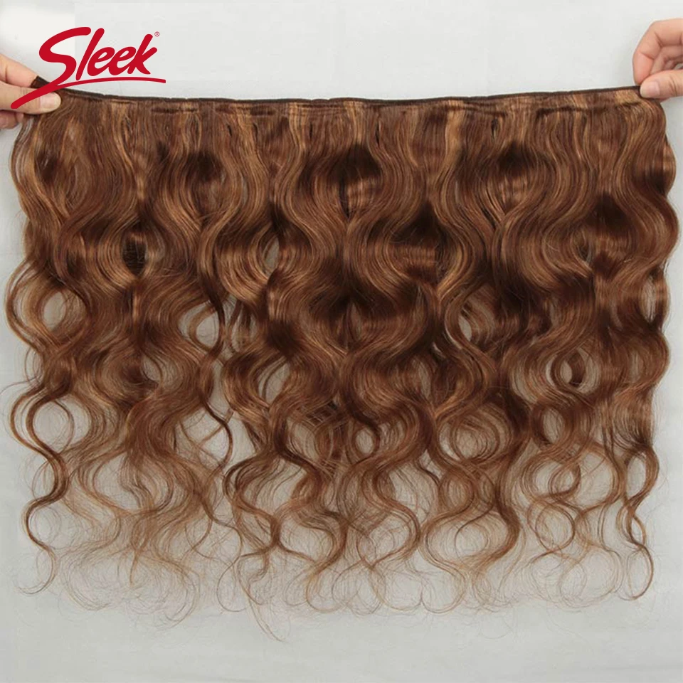Sleek Brazilian Blond P4/27 P6/27 Body Wave Human Hair Weave Bundles Natural Remy Brown P6/30 P1B/30 Colored Hair 6