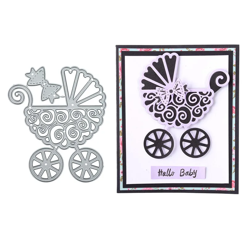 

DiyArts Floral Baby Carriage Dies Frame Metal Cutting Dies New 2019 for Card Making Scrapbooking Embossing Die Cut Craft Dies